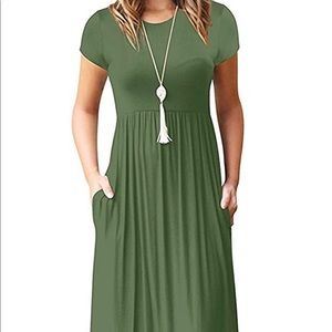 NWT Casual Short Sleeve Maxi Dress with Pockets